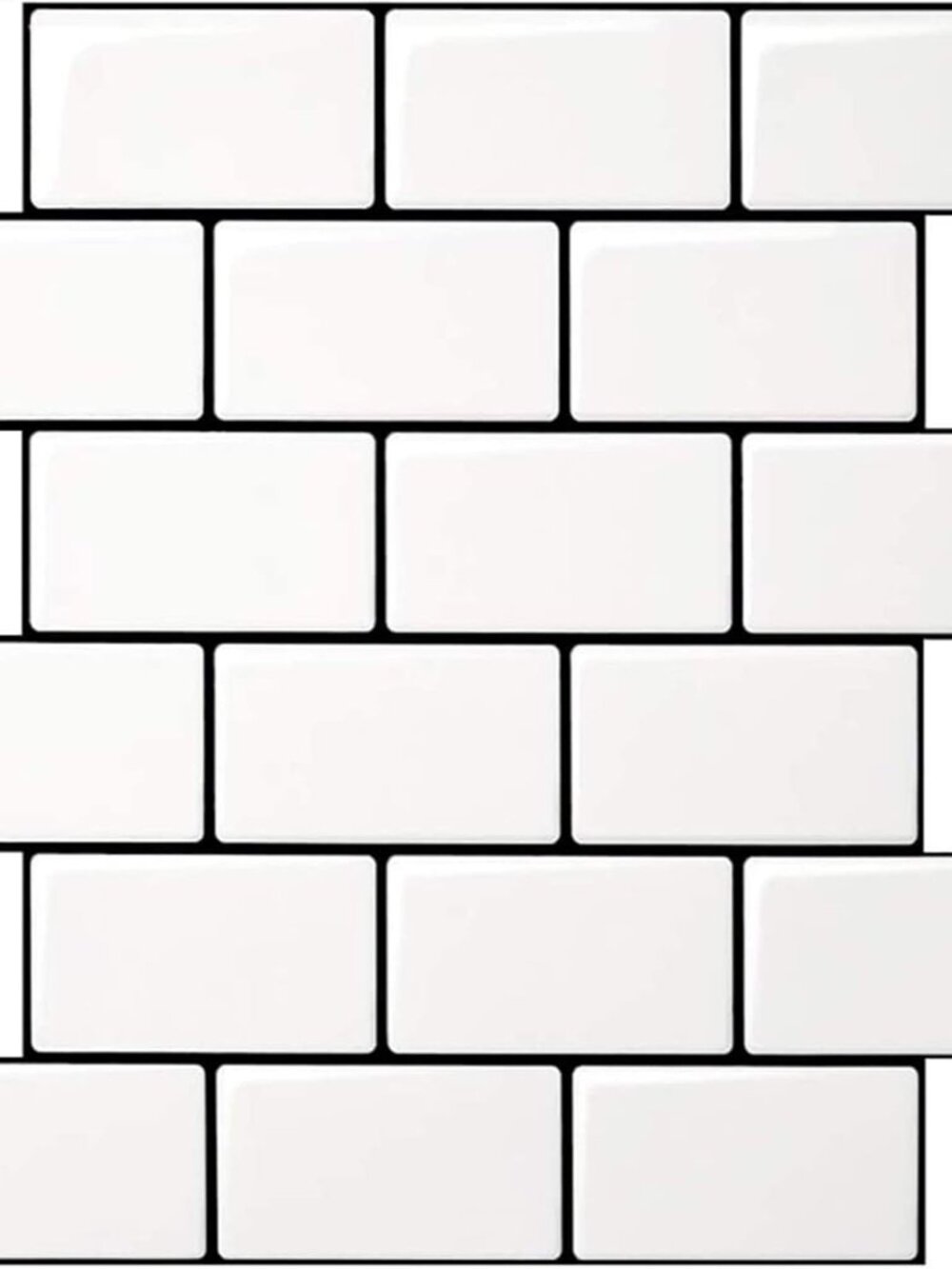 10-Pack Subway Tiles Peel and Stick Backsplash, White, 12 x 12 Inch